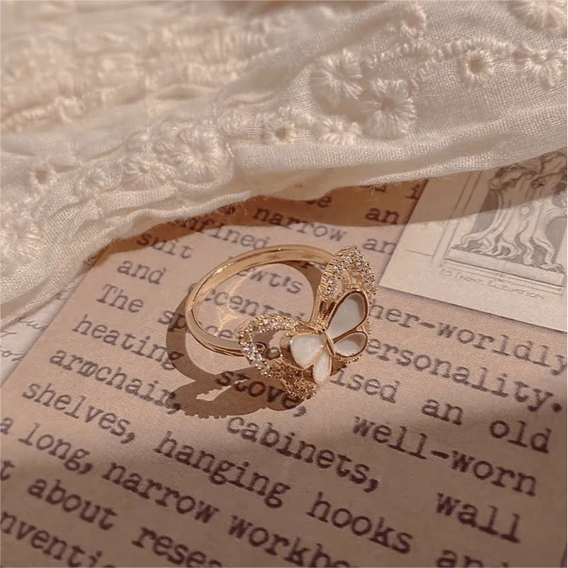 Pearl Shell Butterfly Ring