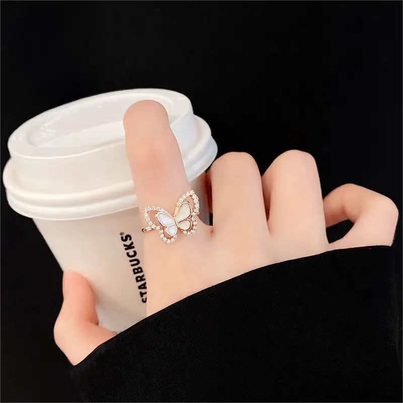 Pearl Shell Butterfly Ring