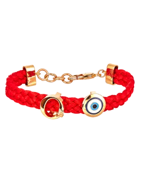 Personalised Unisex Infini Thread of Protego Bracelet - Scarlett Red and Gold