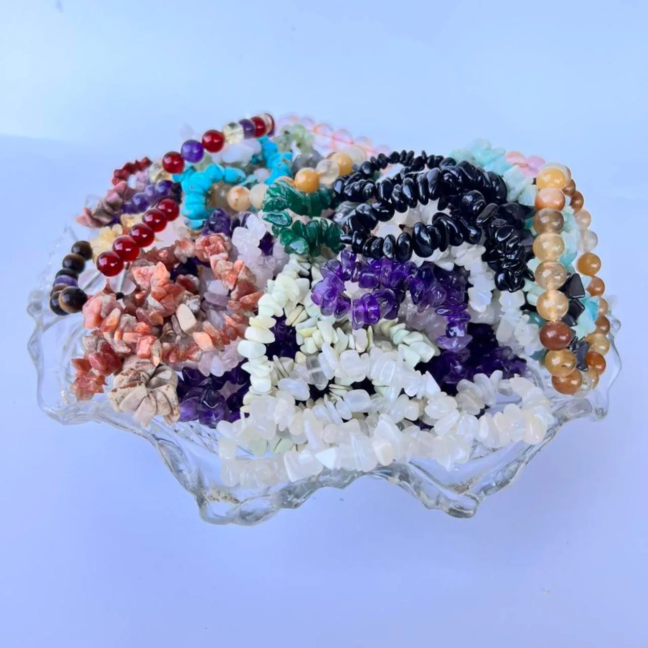 Picture Jasper Crystal Chip Bracelet