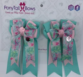 PonyTail Bows- Springtime Floral