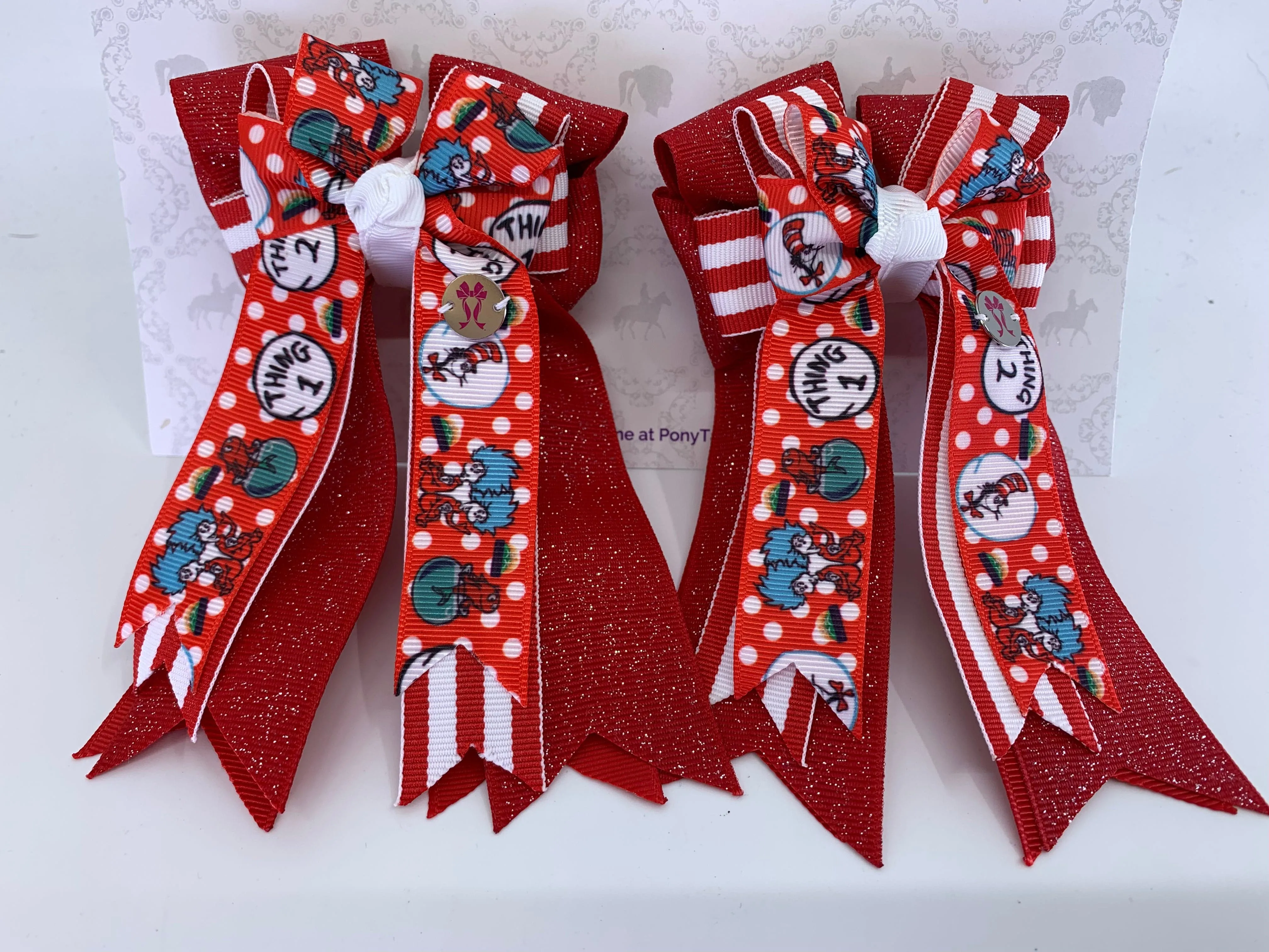 PonyTail Bows- Thing 1 & Thing 2