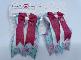 PonyTail Bows- Unicorn Love- Hot Pink