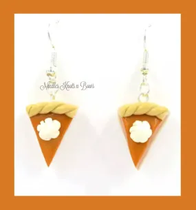 Pumpkin Pie Dangle Earrings, Fall Thanksgiving