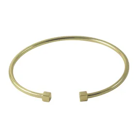"QbK" Double Cube Cuff Bangle Gold-Dipped