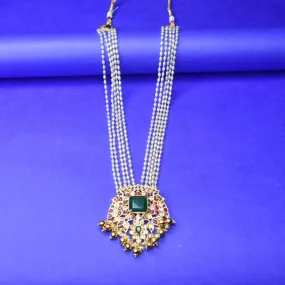 "Shimmer & Shine: Elegant Kemp Pendent Set with Luxurious Pearl Strings Necklace by Asp Fashion Jewellery"