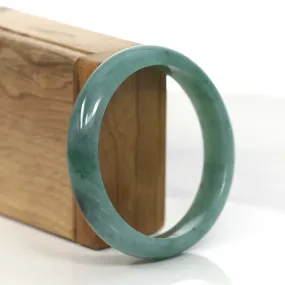 RealJade® Co. Blue Green Classic Real Jadeite Jade Bangle Bracelet (59.08mm) #894