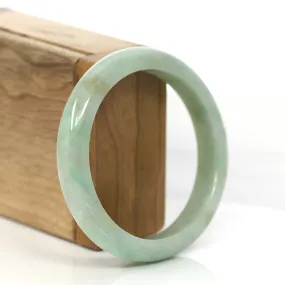 RealJade® Co.  "Classic Bangle" Yellow Green Natural Burmese Jadeite Jade Bangle (57.61mm )#830