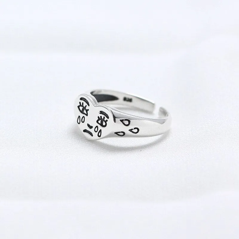 Retro Tears Face Ring