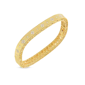 Roberto Coin 18k Yellow Gold Princess Diamond Bangle