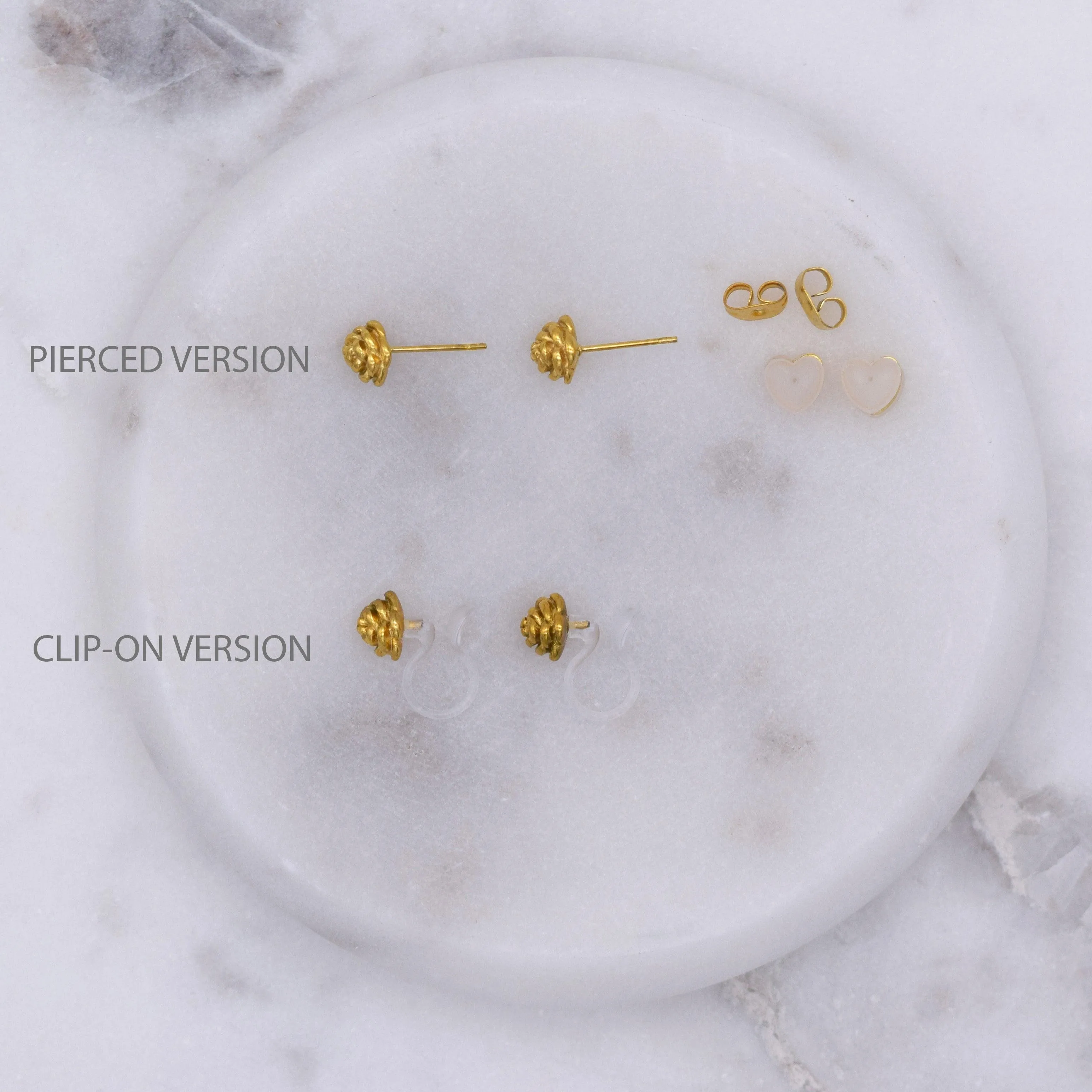 ROSE STUD EARRINGS IN GOLD