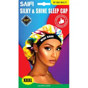 Saifi Silky & Shine Sleep COLORFUL SATIN CAP SF 082 MULTI XXXL WIDE BAND