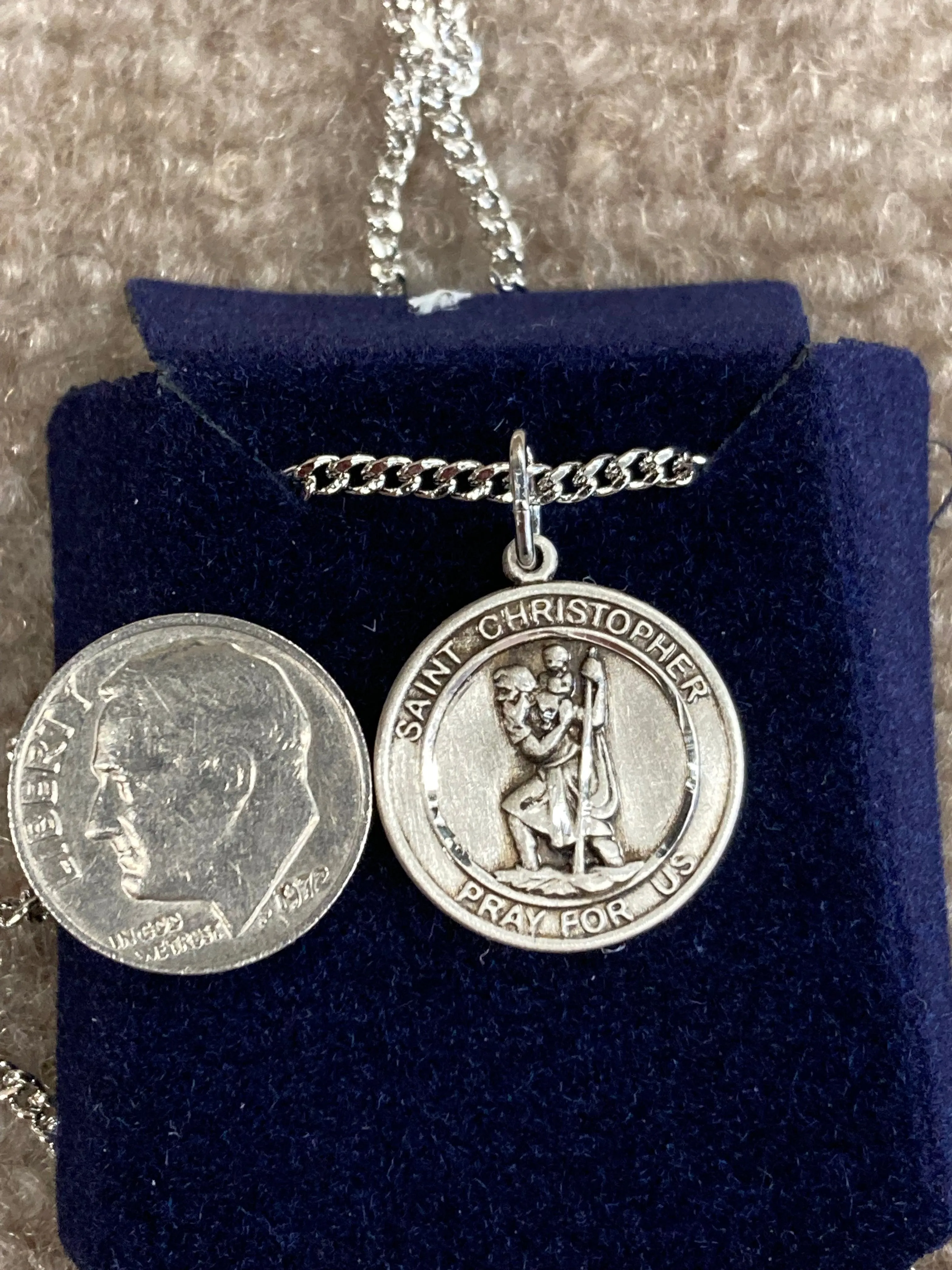 Saint Christopher Silver Pendant And Chain
