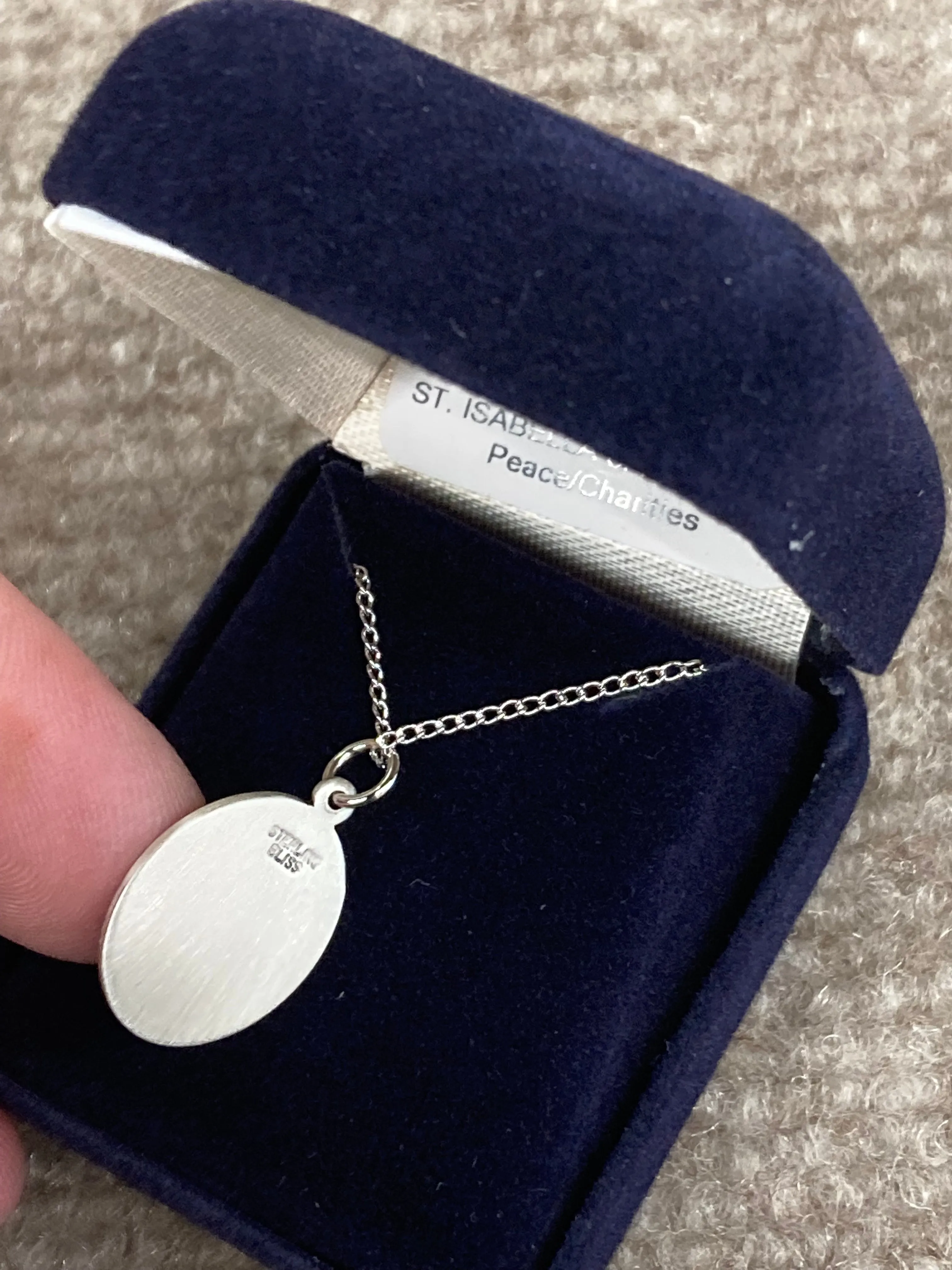 Saint Isabella of Portugal Silver Pendant And Chain Religious