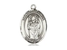 Saint Stanislaus Silver Pendant With 24 Inch Silver Chain Religious