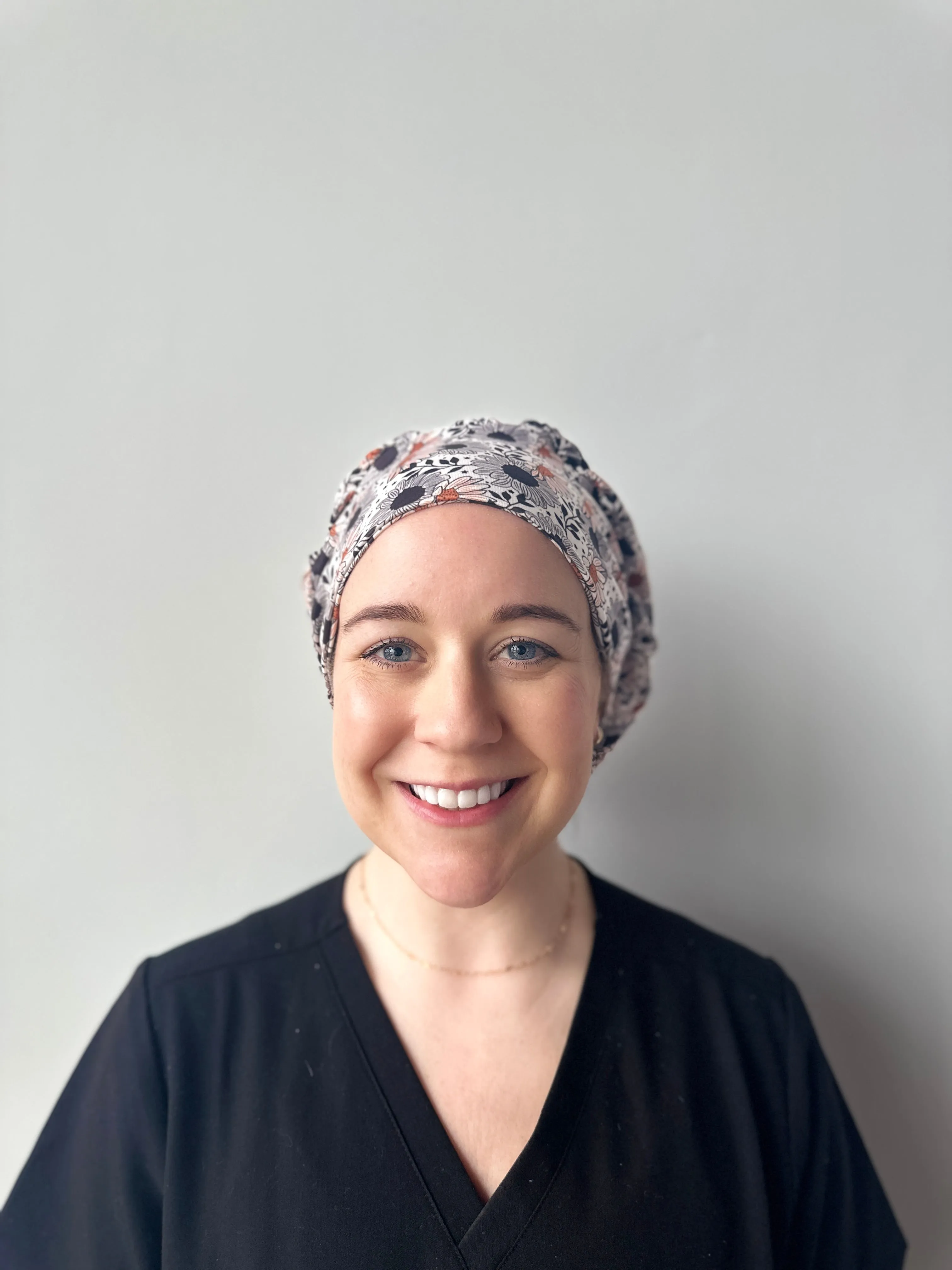 Scrub Hat - Black Sunflowers