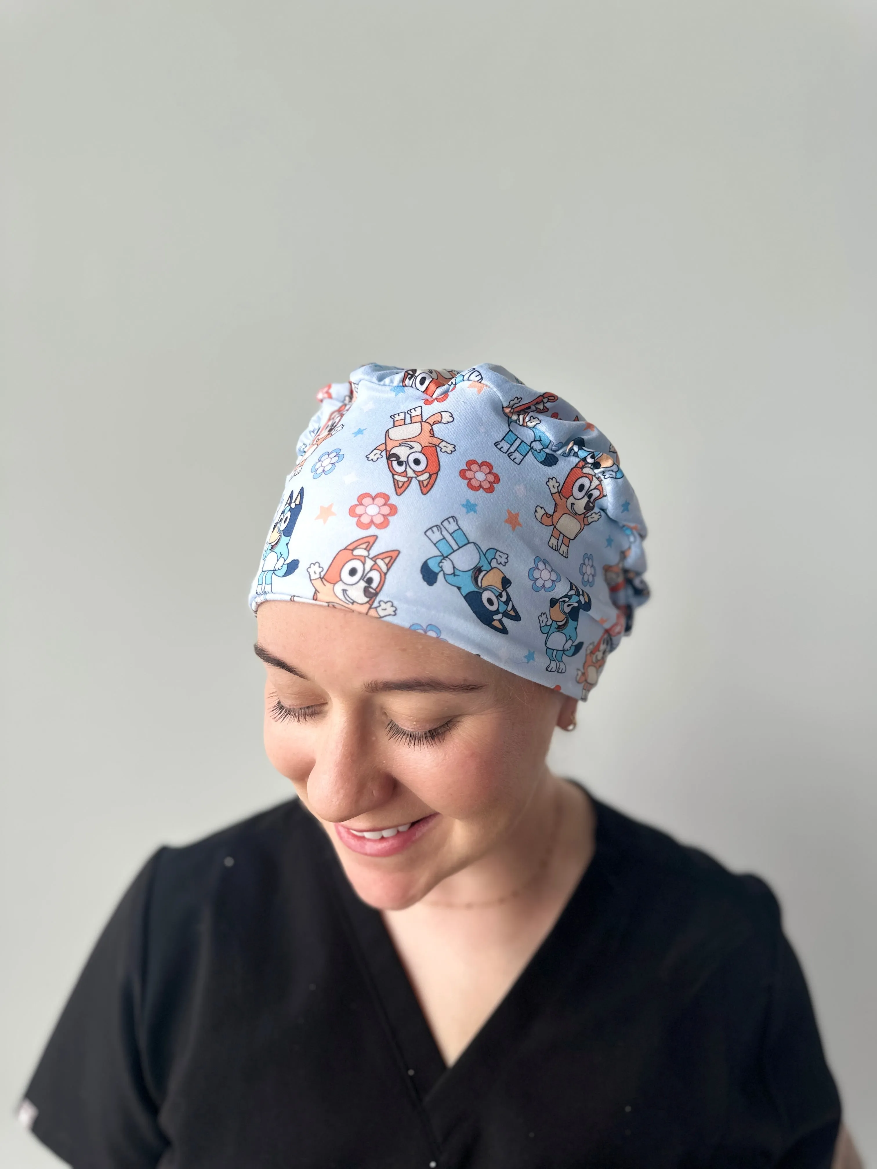 Scrub Hat - Blue Dog
