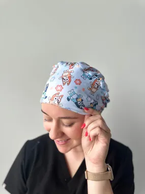 Scrub Hat - Blue Dog