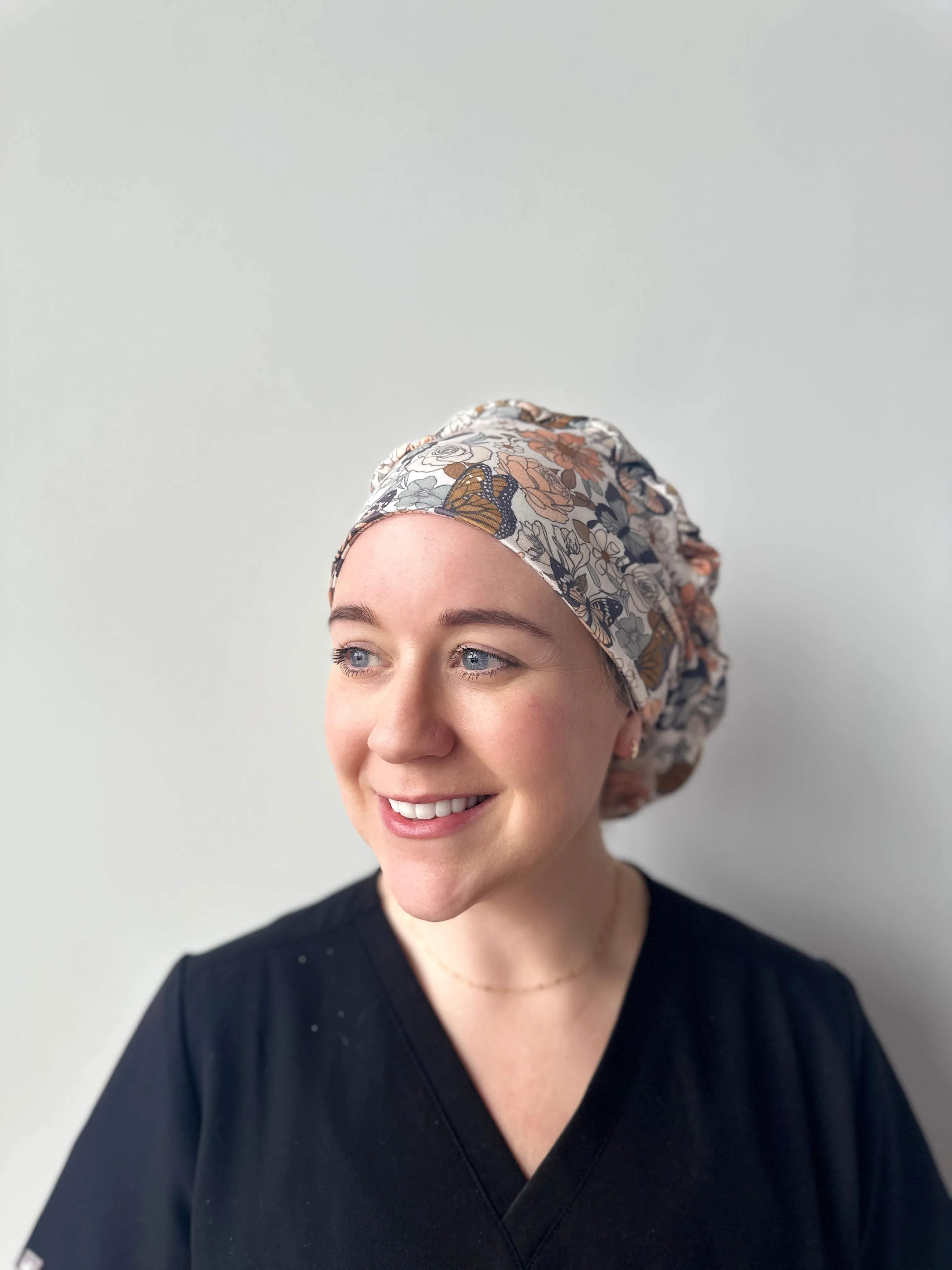 Scrub Hat - Butterfly Floral