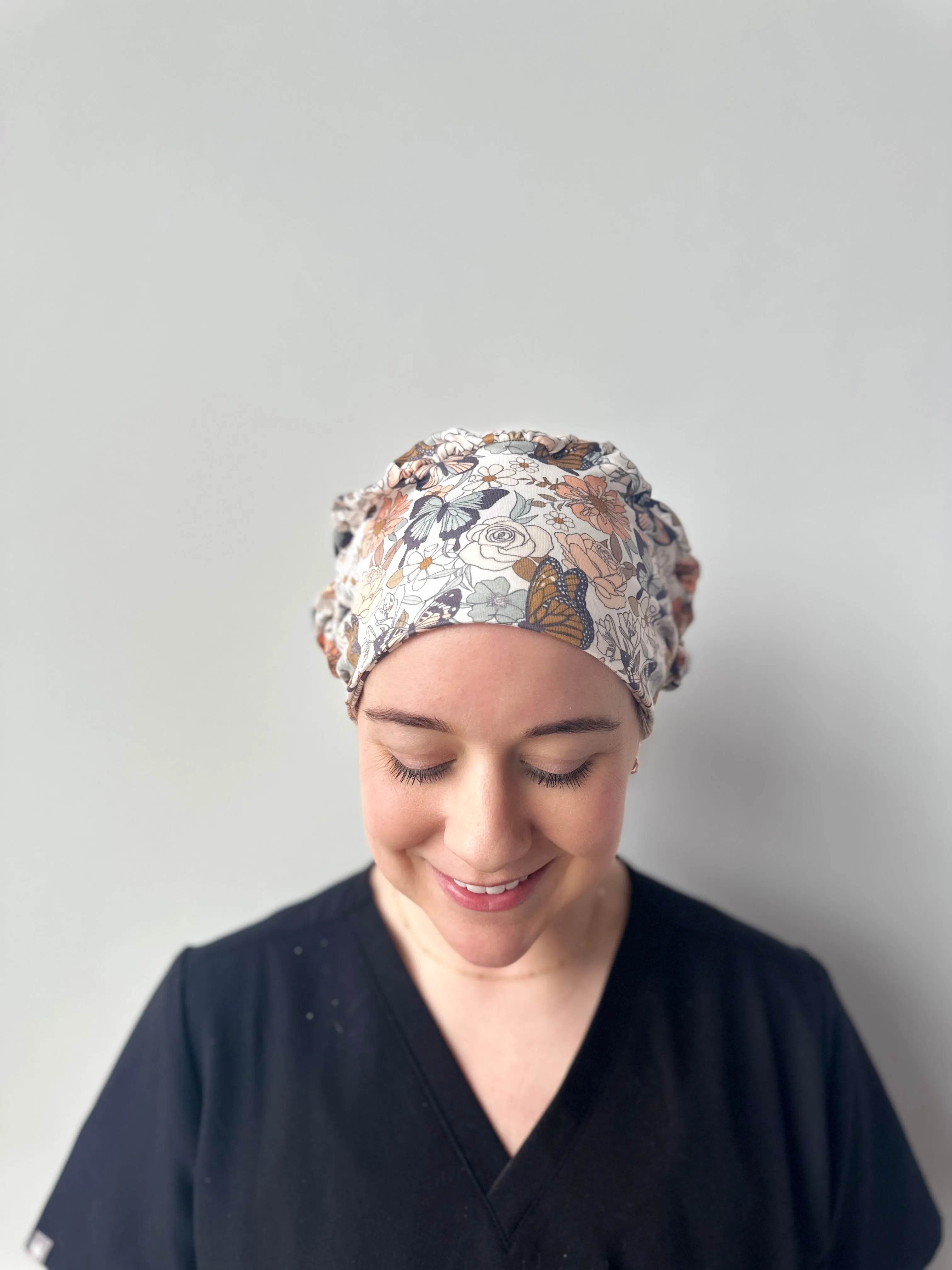 Scrub Hat - Butterfly Floral
