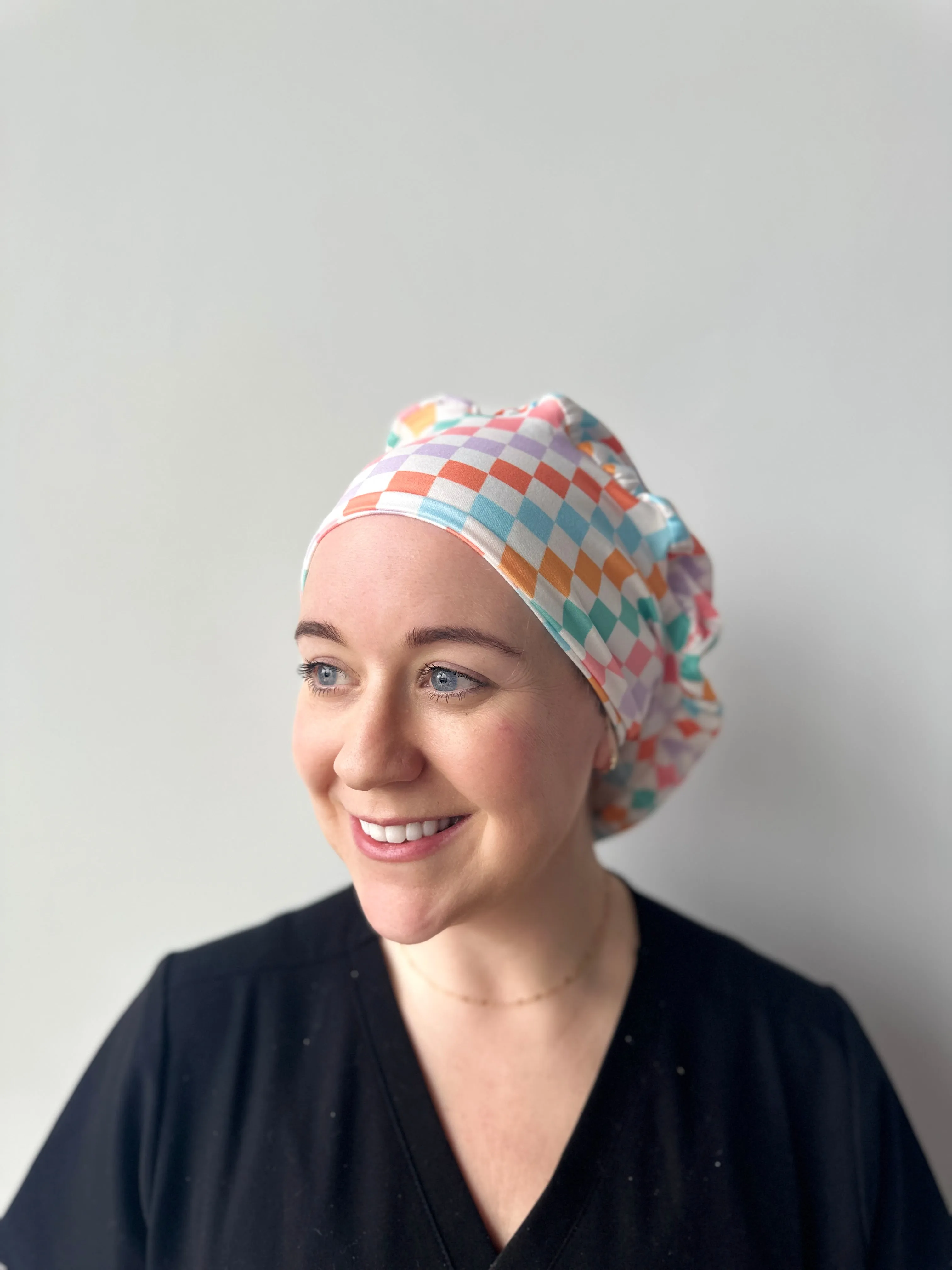 Scrub Hat - Colorful Checker