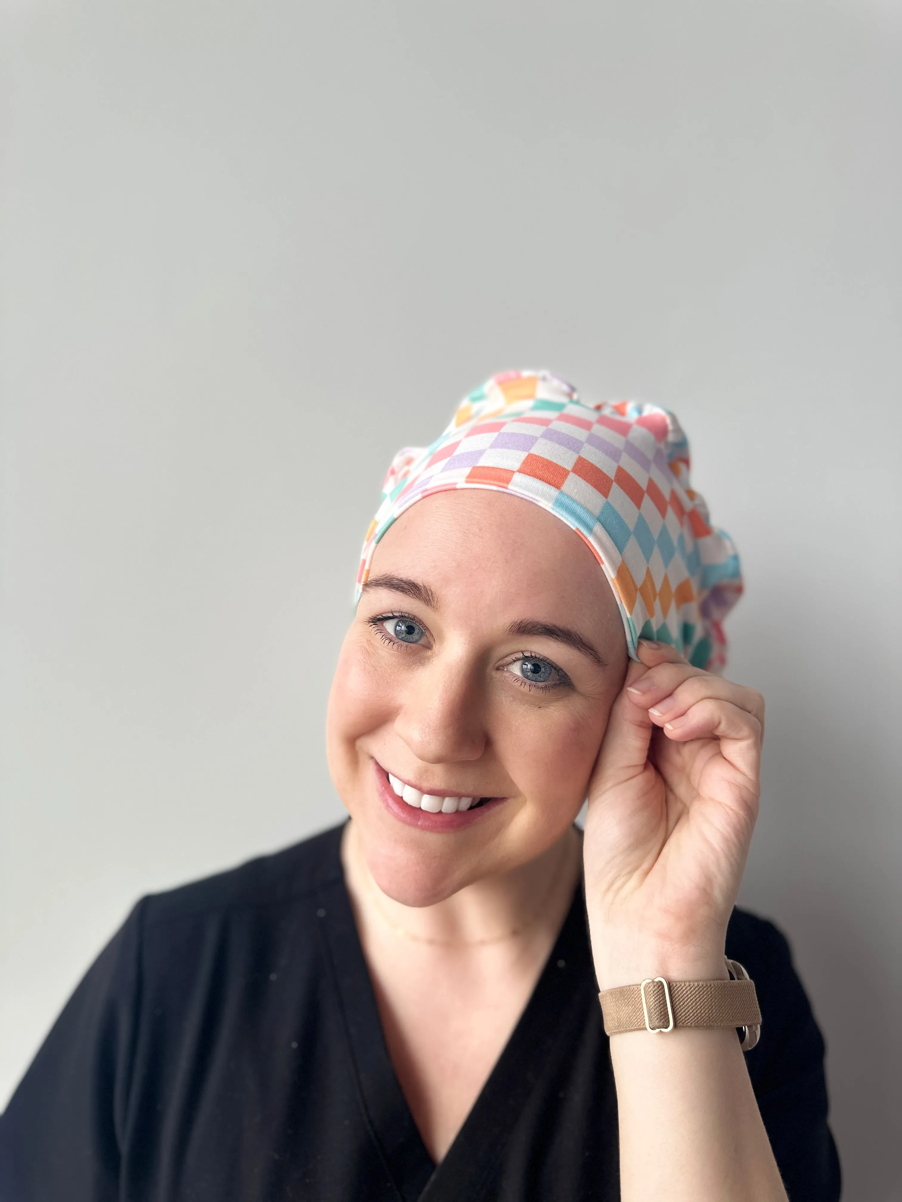 Scrub Hat - Colorful Checker