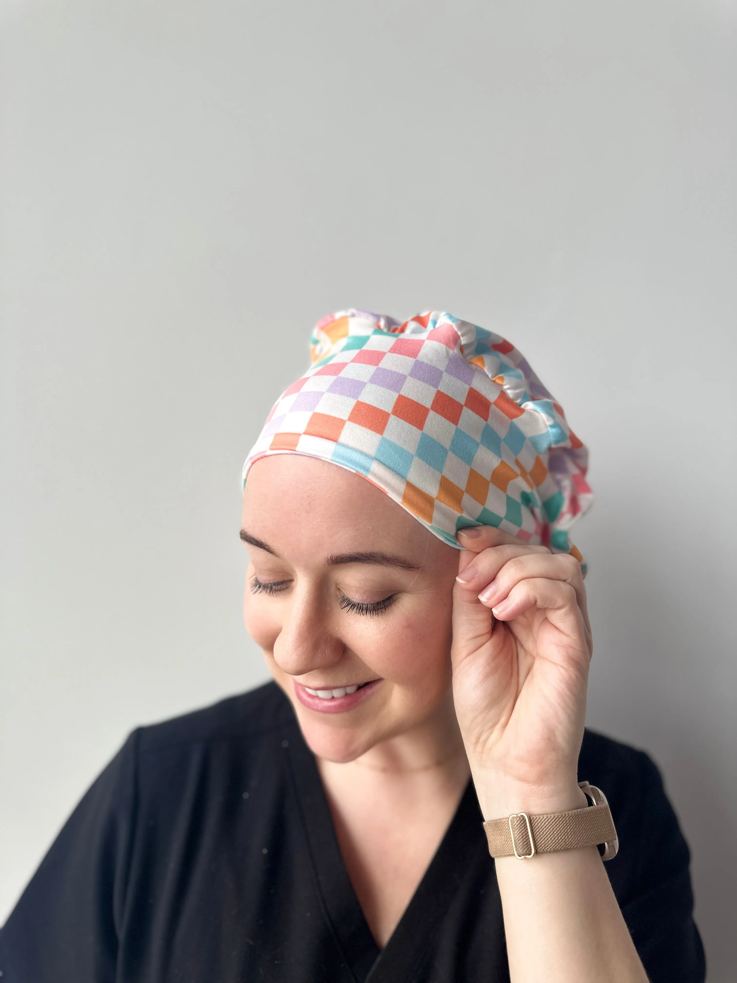 Scrub Hat - Colorful Checker