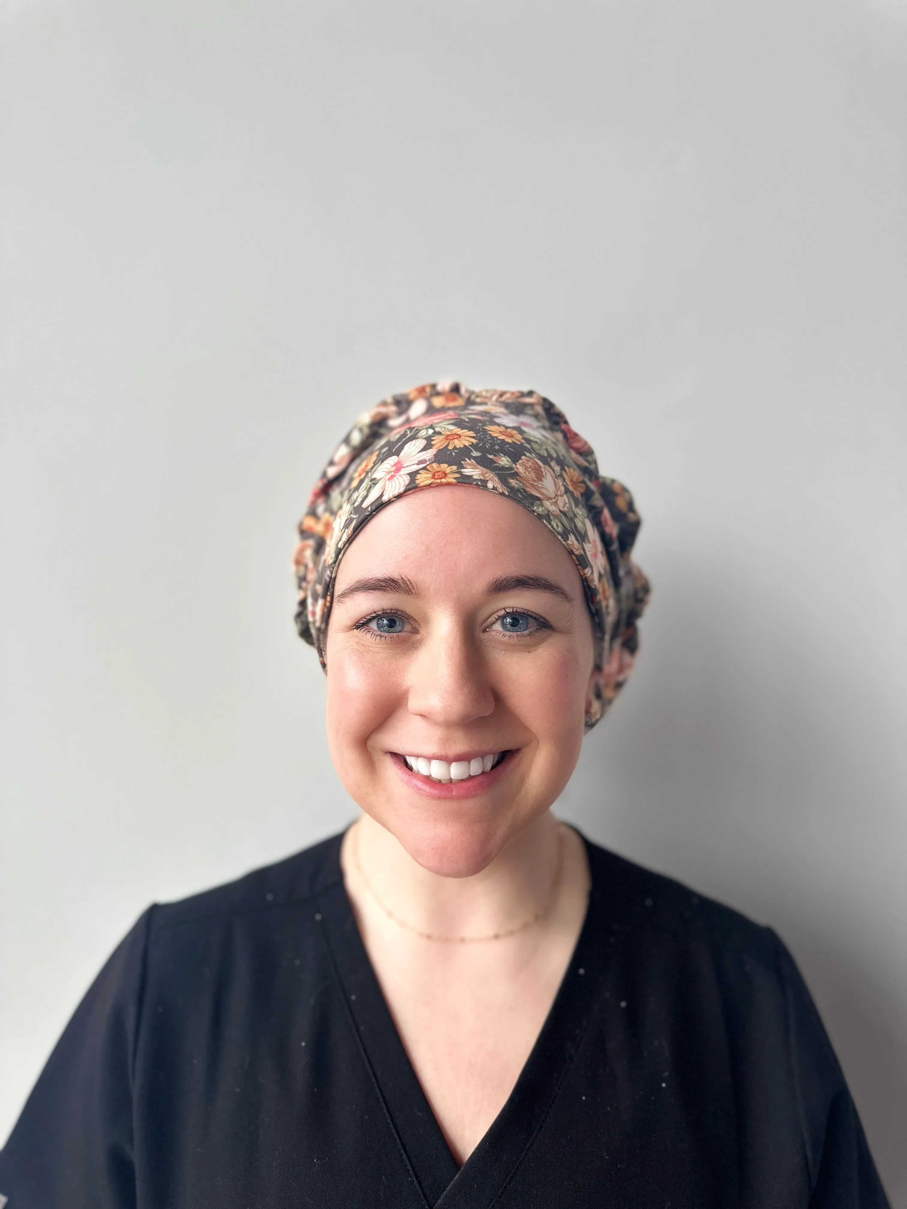 Scrub Hat - Dark Vintage Floral