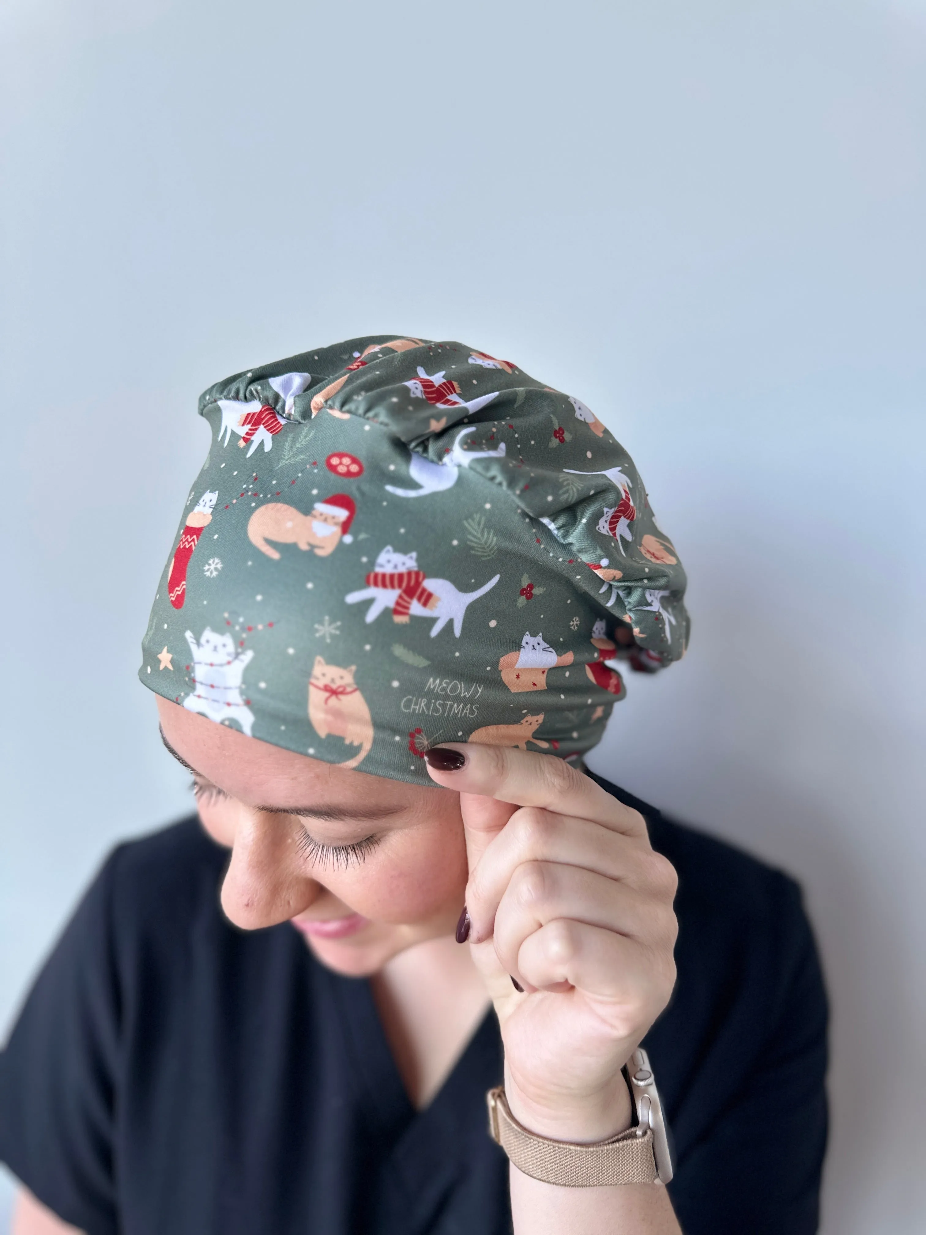 Scrub Hat - Meowy Christmas
