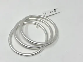 Set of 3 Matte Silver Bangle Bracelets