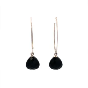 Silver Black Onyx Briolette Earrings