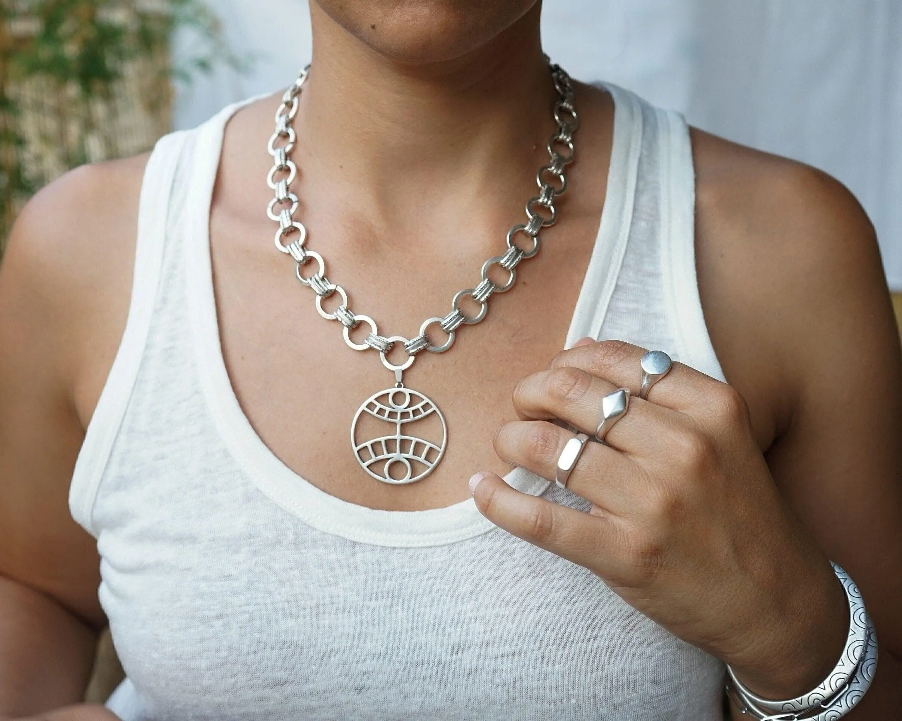 Silver Classic Rhombus Signet Ring