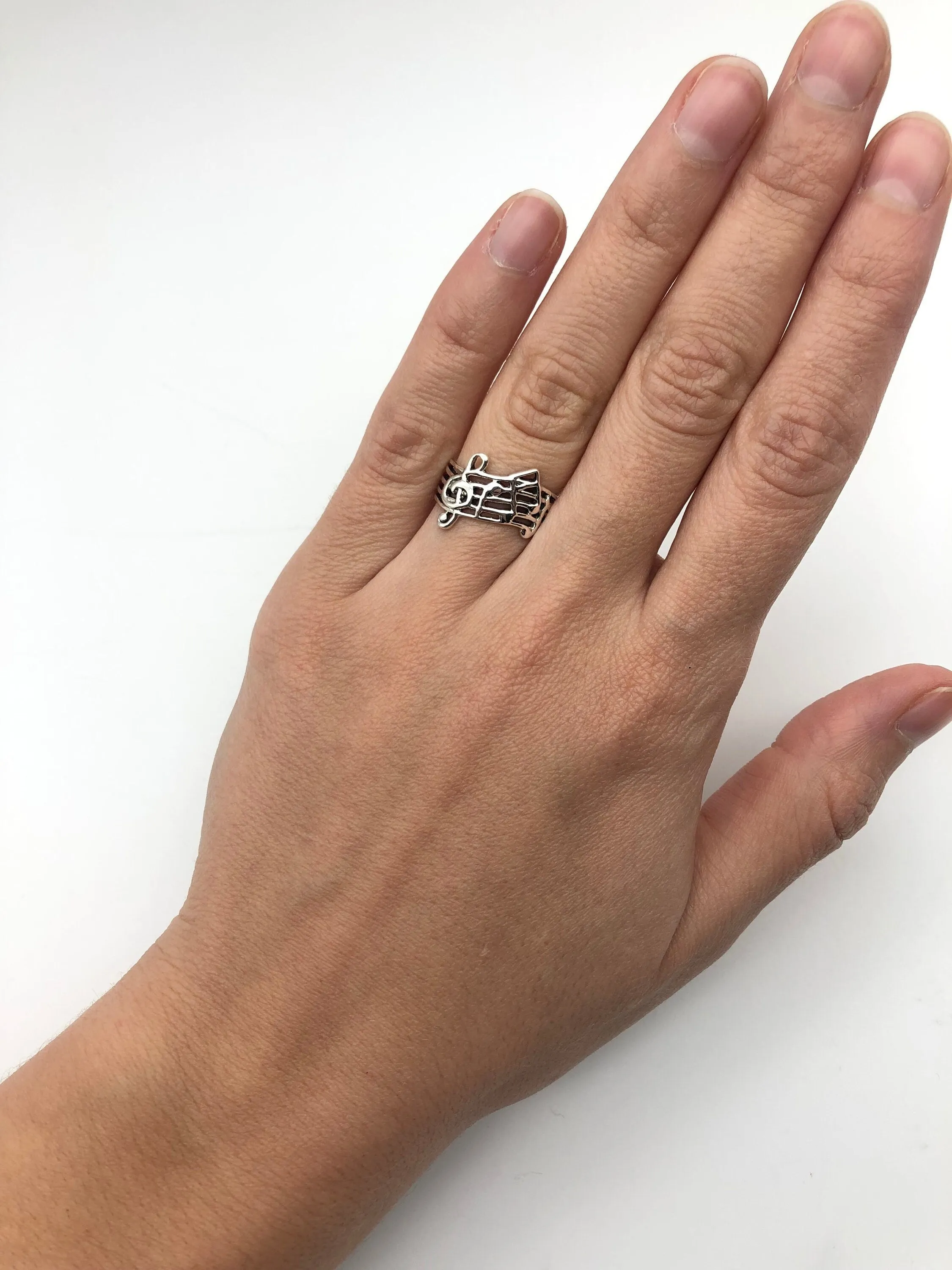 Silver Musical Note Ring -  Music Lover Ring - Music Note Ring