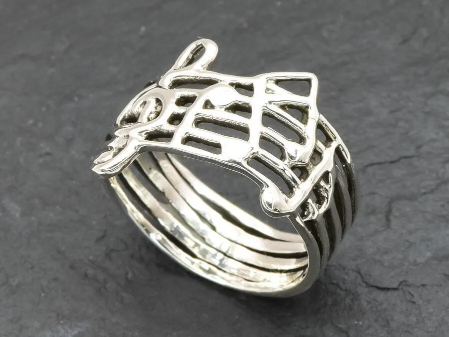 Silver Musical Note Ring -  Music Lover Ring - Music Note Ring