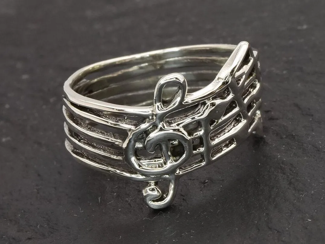Silver Musical Note Ring -  Music Lover Ring - Music Note Ring