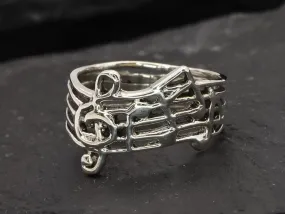 Silver Musical Note Ring -  Music Lover Ring - Music Note Ring
