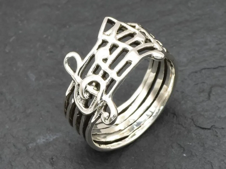 Silver Musical Note Ring -  Music Lover Ring - Music Note Ring
