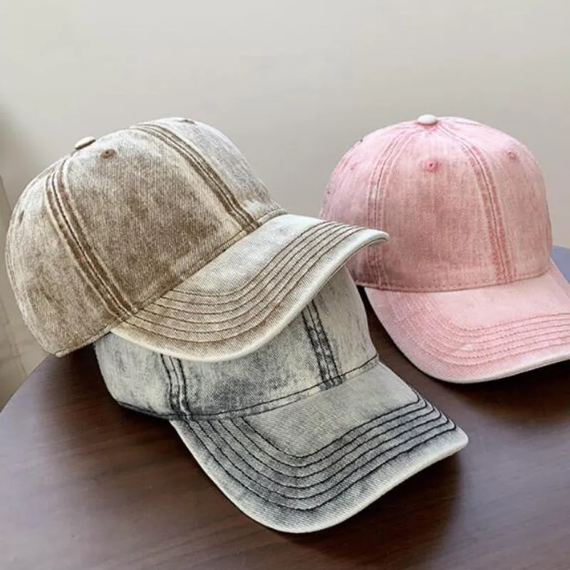 Simple Washed Cotton Adjustable Solid color Baseball Cap Unisex couple cap Fashion Leisure dad Hat fishing Snapback cap