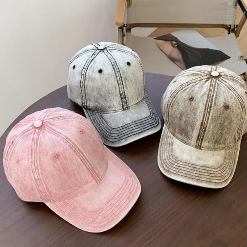 Simple Washed Cotton Adjustable Solid color Baseball Cap Unisex couple cap Fashion Leisure dad Hat fishing Snapback cap