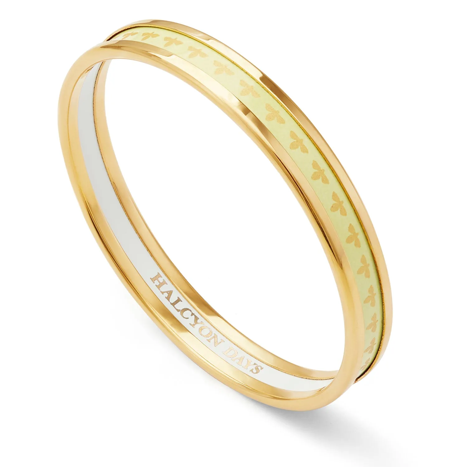 Skinny Bee Buttercup & Gold Enamel Bangle