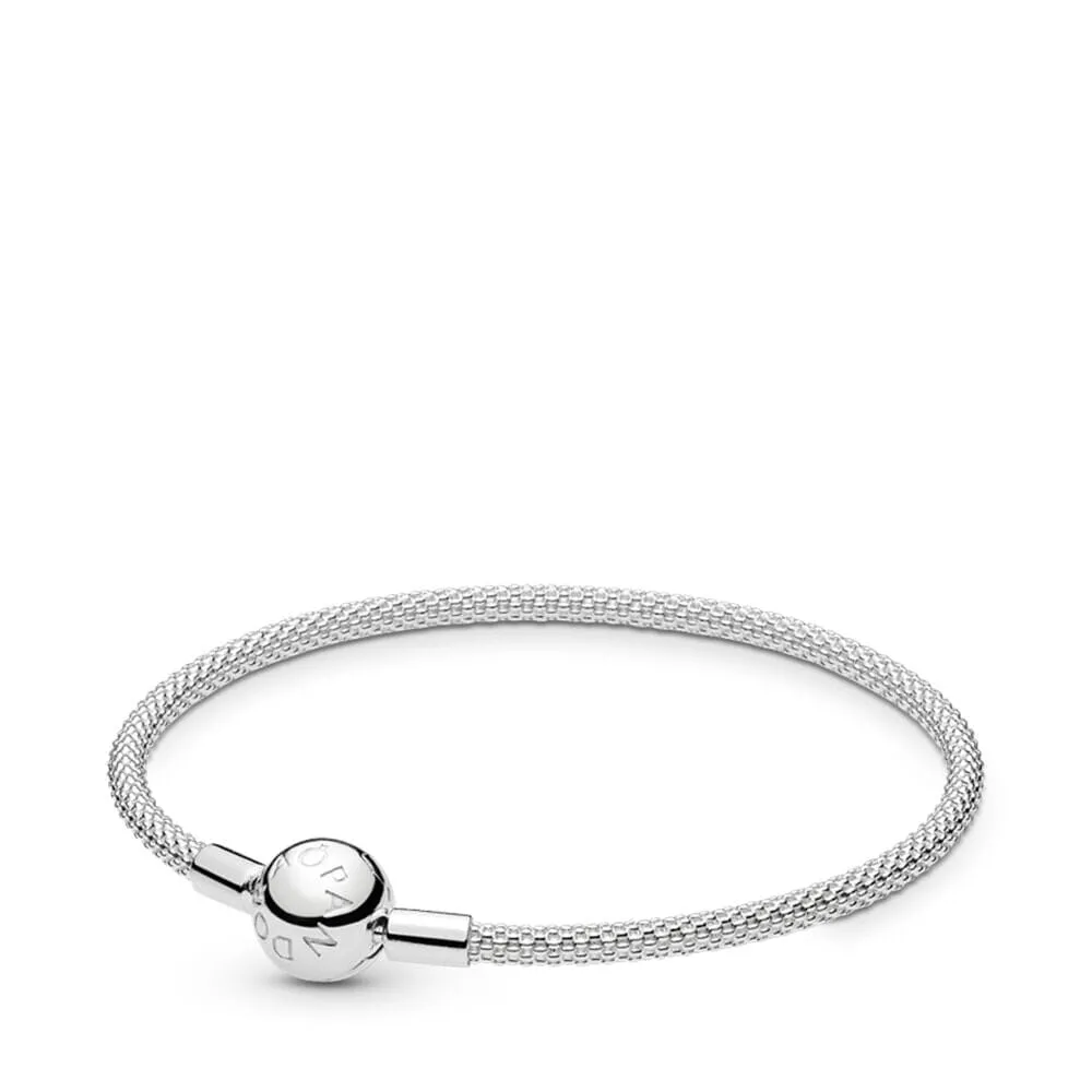 Sliver Round Clasp Mesh Bracelet