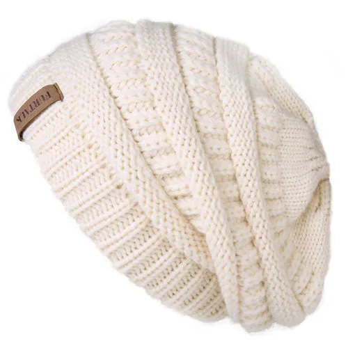 Slouchy Fleece Lining Casual Warm Knitted Winter Beanie