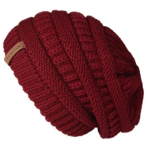Slouchy Fleece Lining Casual Warm Knitted Winter Beanie