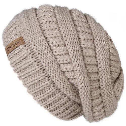 Slouchy Fleece Lining Casual Warm Knitted Winter Beanie