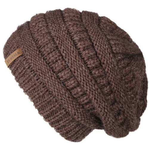 Slouchy Fleece Lining Casual Warm Knitted Winter Beanie