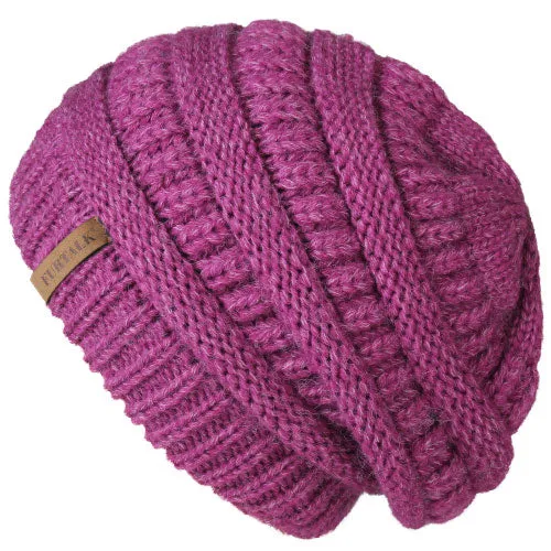 Slouchy Fleece Lining Casual Warm Knitted Winter Beanie