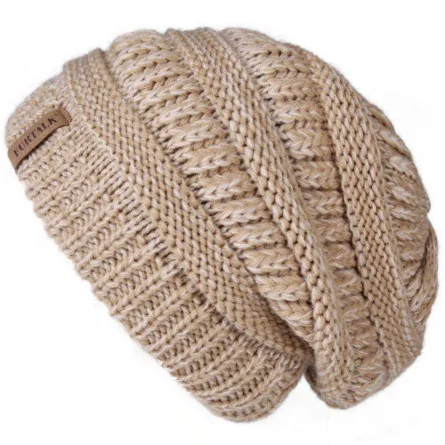 Slouchy Fleece Lining Casual Warm Knitted Winter Beanie