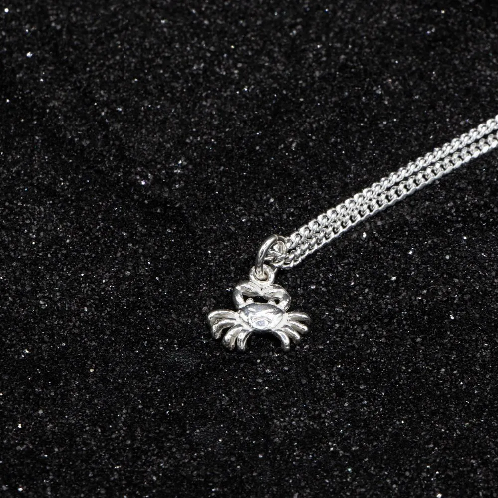 Small Crab Cancer Zodiac Pendant with Chain