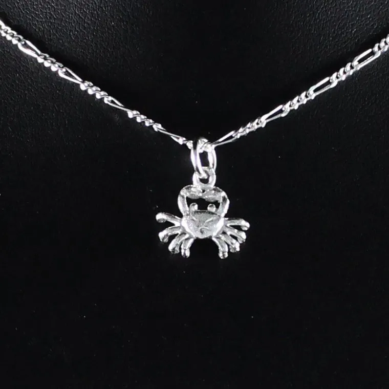 Small Crab Cancer Zodiac Pendant with Chain