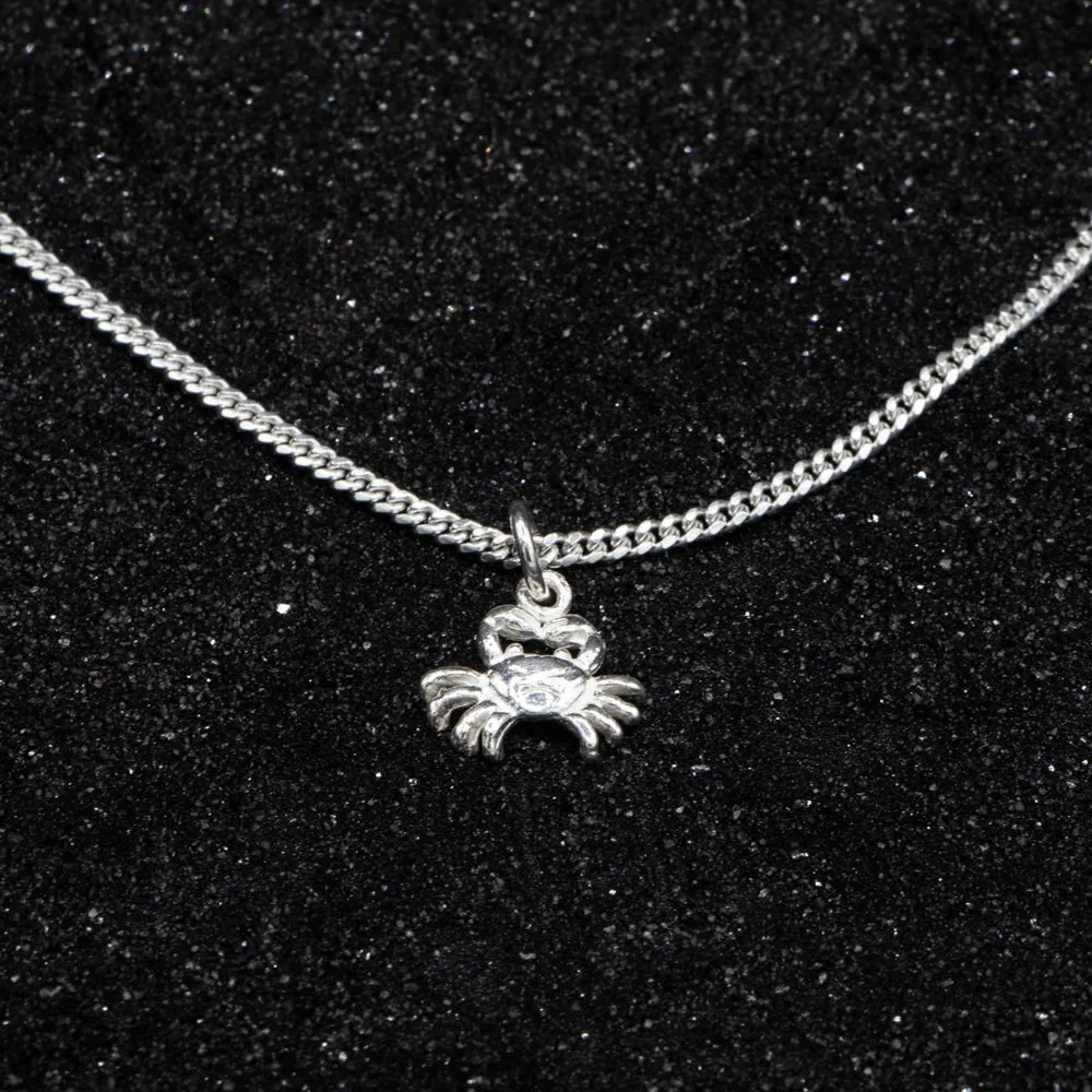 Small Crab Cancer Zodiac Pendant with Chain
